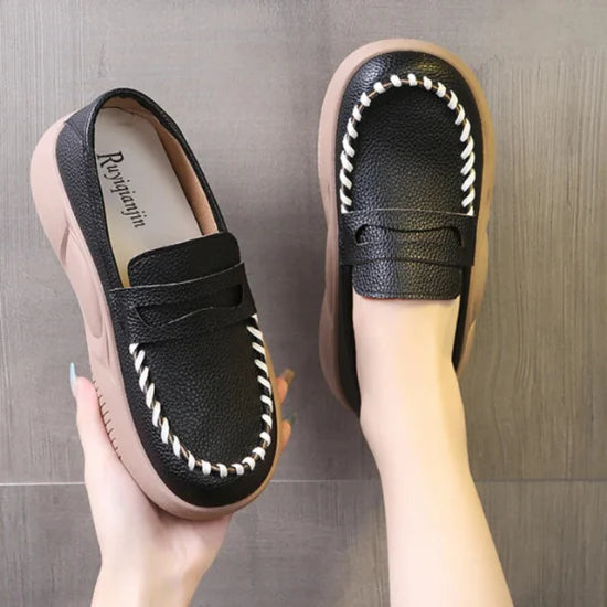 Mocassim feminino Plataforma Couro - Vanessa - Kaype Store