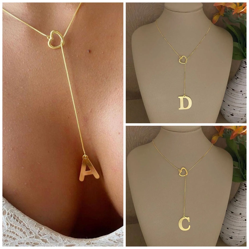 Colar Feminino com Pingente Letra Inicial - Kaype Store
