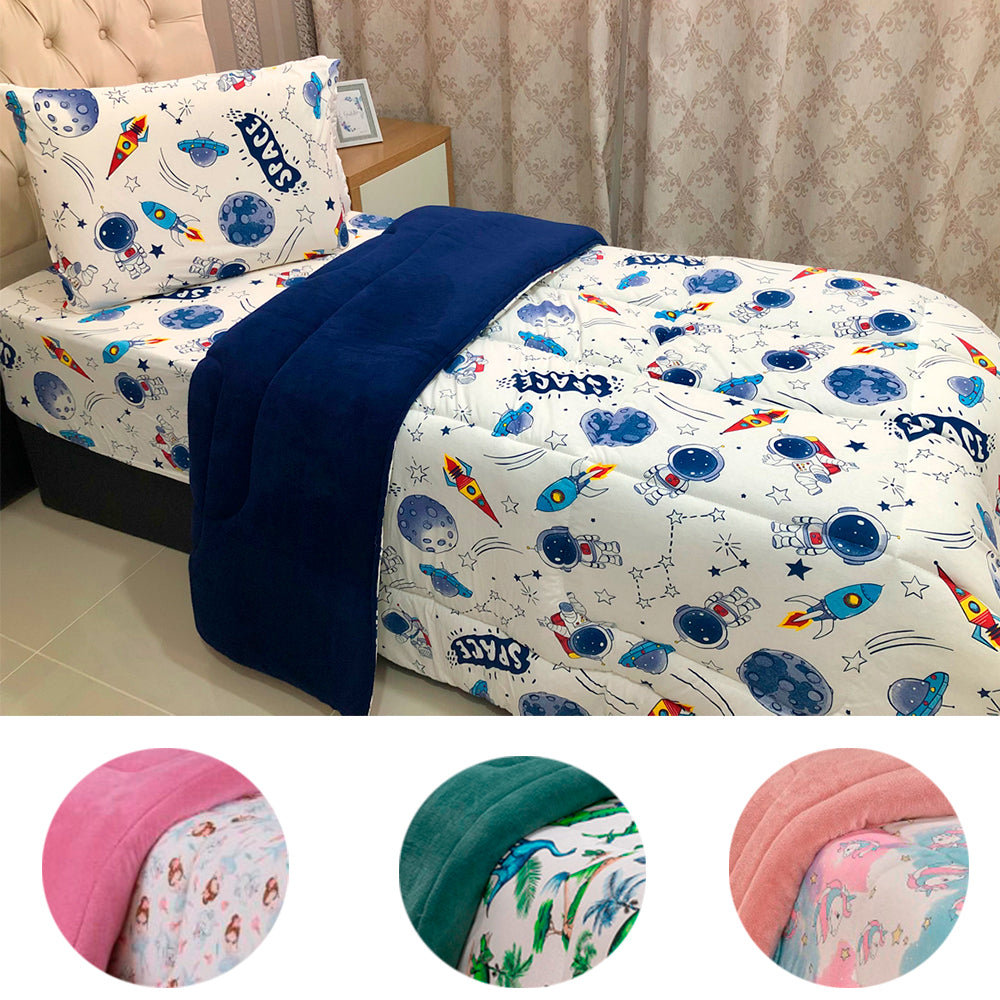 Coberdrom Edredom Grosso Colcha De Solteiro Infantil Menina/Menino - Inverno - Kaype Store