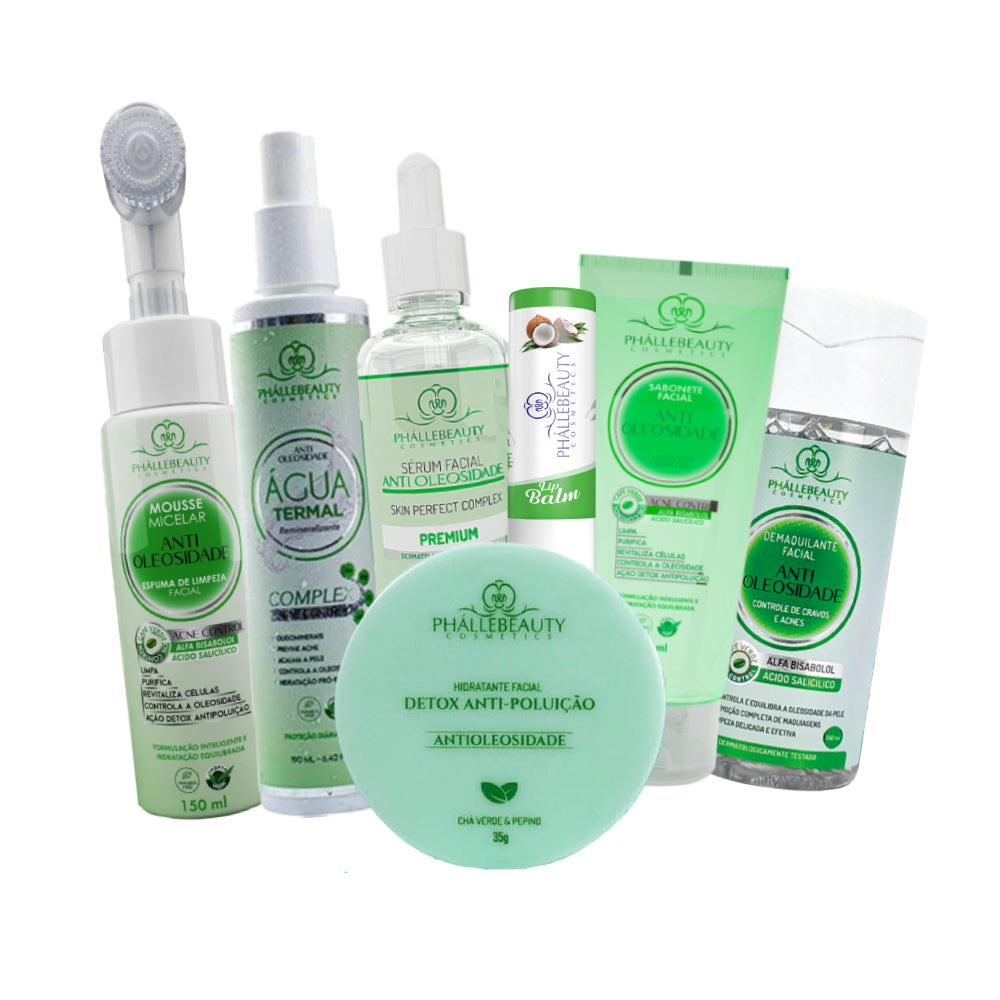 Kit Cuidado Facial Antioleosidade Pele Perfeita - 7 Itens - Kaype Store