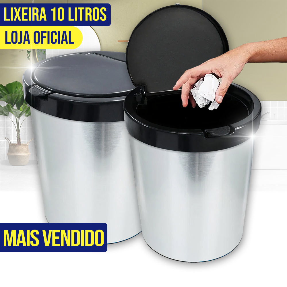 Lixeira Automática Inox 10 Litros - Kaype Store