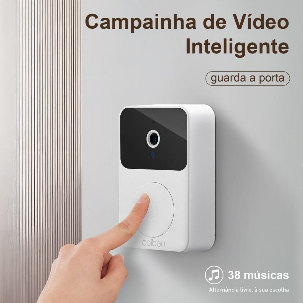 Campainha Com Câmera Vídeo Porteiro Sem Fio Wi-Fi HD Inteligente Smart Home - Kaype Store