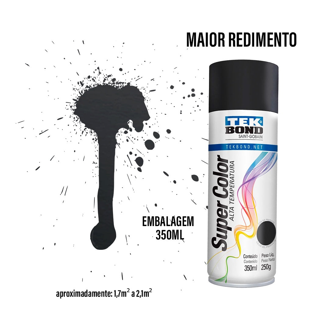 Tinta Spray Preto Fosco Uso Geral Secagem Rápida 350ml - Kaype Store