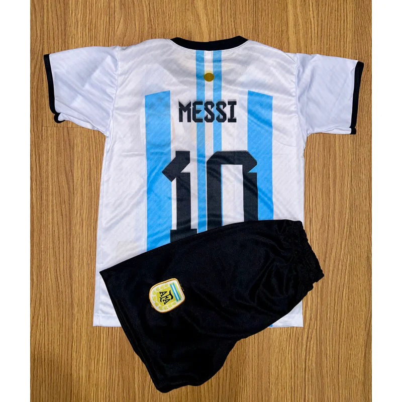 Conjunto Infantil Uniforme Argentina Messi - Shorts + Camisa