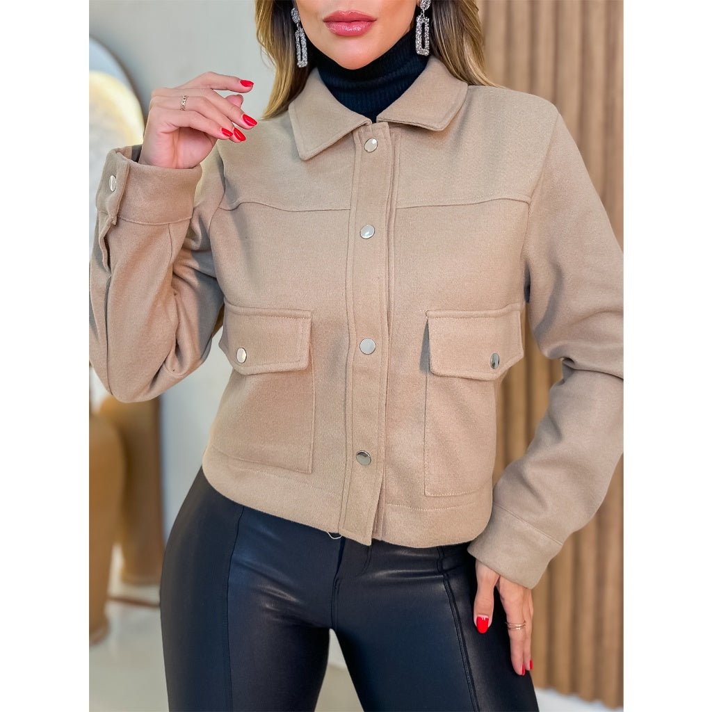 Jaqueta Feminina de Lã Batida - Kaype Store