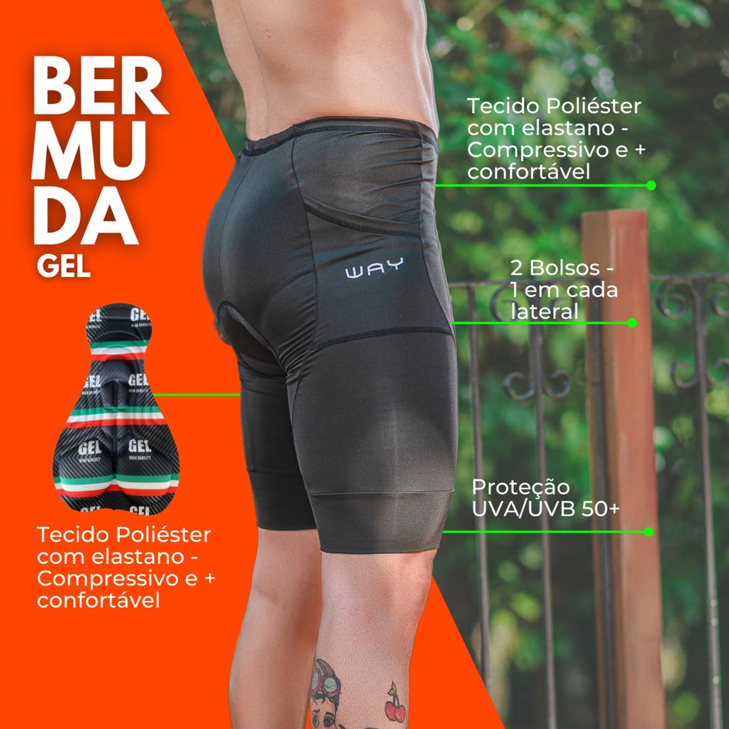 Bermuda de Ciclismo Masculina com Forro de Gel - Alta Performance e Conforto