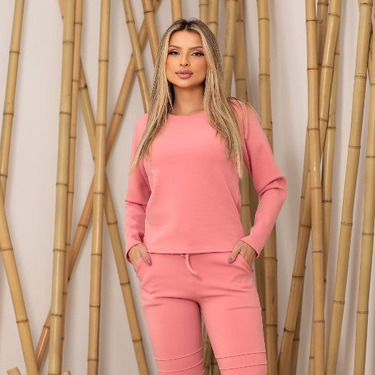Conjunto Moletom Feminino Neoprene Tipo Moletinho - Kaype Store