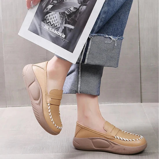 Mocassim feminino Plataforma Couro - Vanessa - Kaype Store