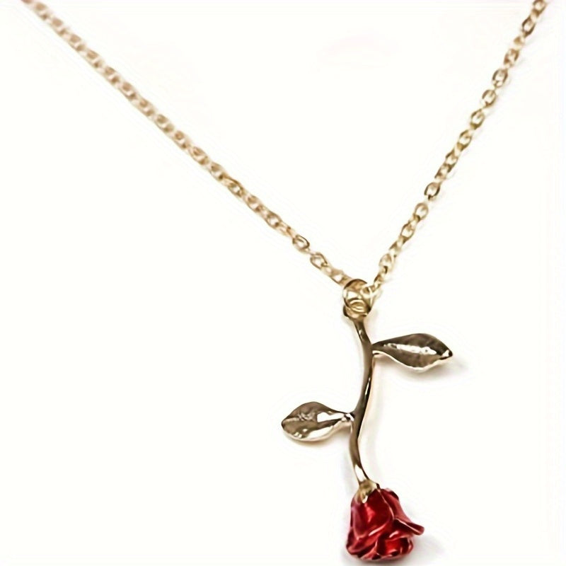 Colar com Pingente de Rosa Vermelha - Compre 1 Leve 2 - Kaype Store
