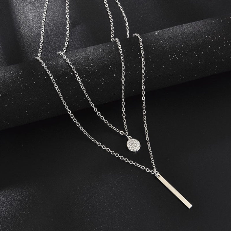 Colar de Clavícula de Diamante Geométrico