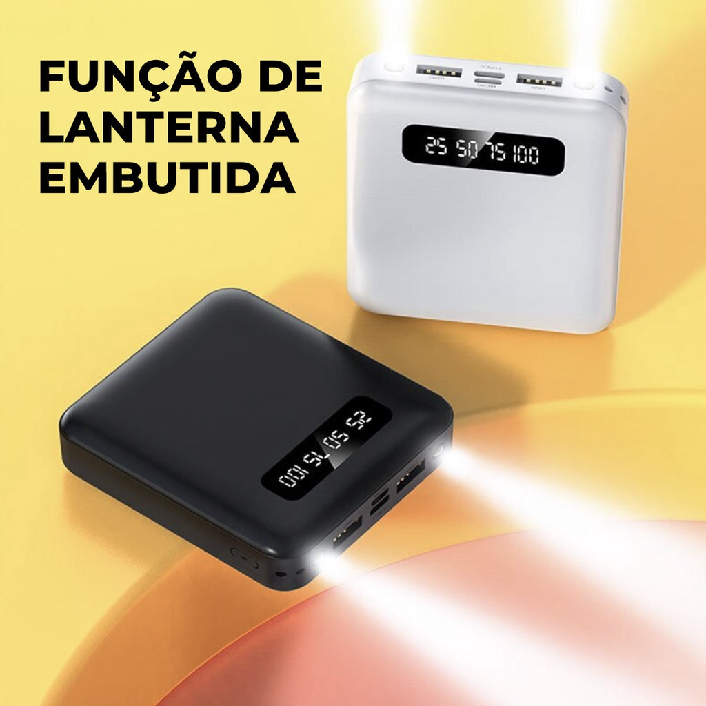 Carregador Portátil 10000mhz Universal com 4 Cabos - PowerBank com Lanterna Imbutida - Kaype Store