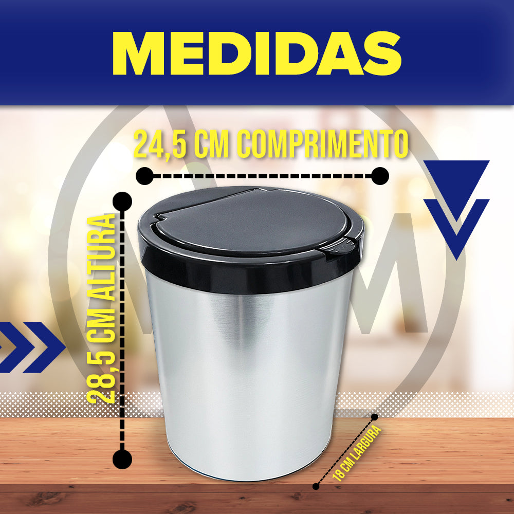 Lixeira Automática Inox 10 Litros - Kaype Store