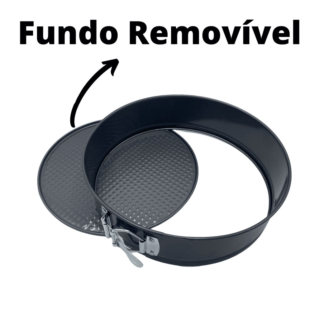 Kit 3 Formas Assadeiras Antiaderente com Fundo Removível - Kaype Store