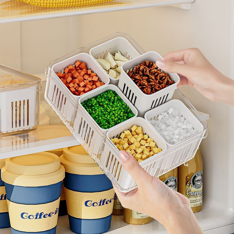 Caixa de Conservação Transparente com 6 Divisórias - Organize sua Cozinha com Eficiência - Kaype Store