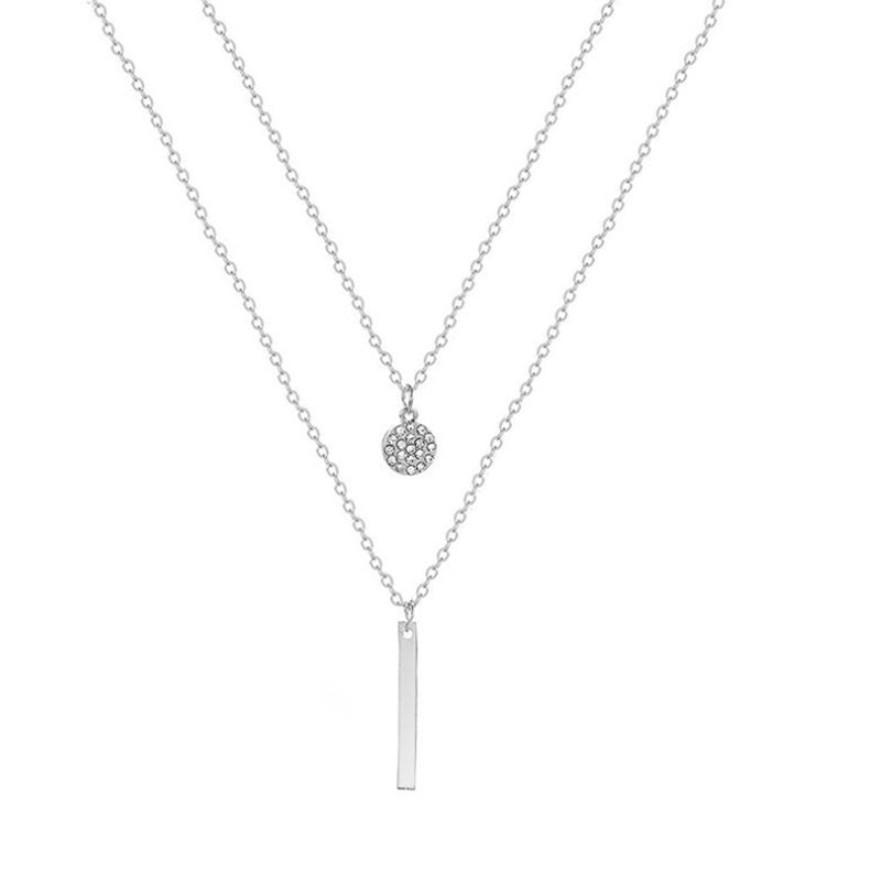 Colar de Clavícula de Diamante Geométrico