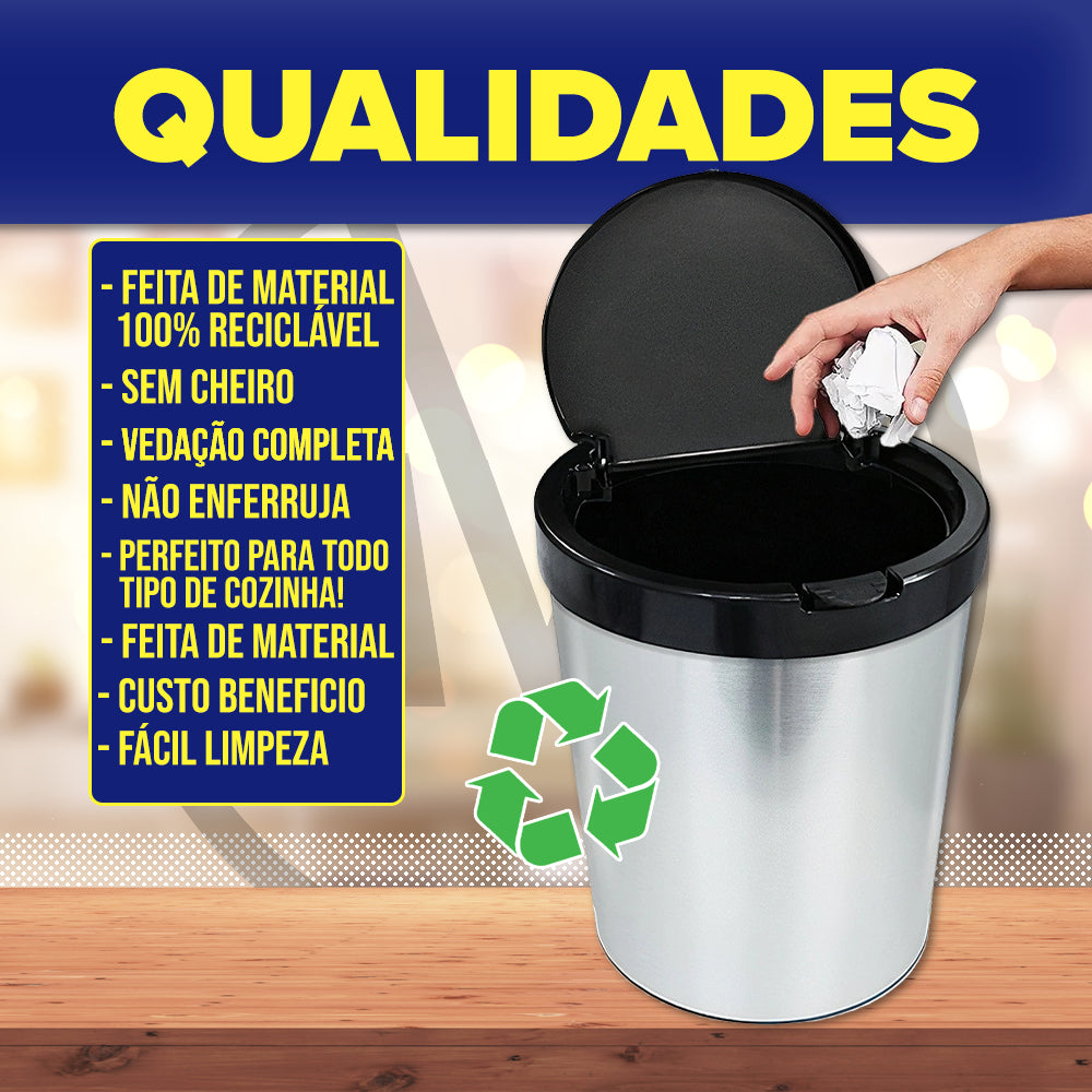 Lixeira Automática Inox 10 Litros - Kaype Store