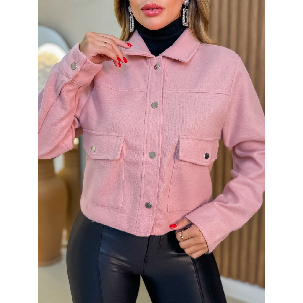 Jaqueta Feminina de Lã Batida - Kaype Store