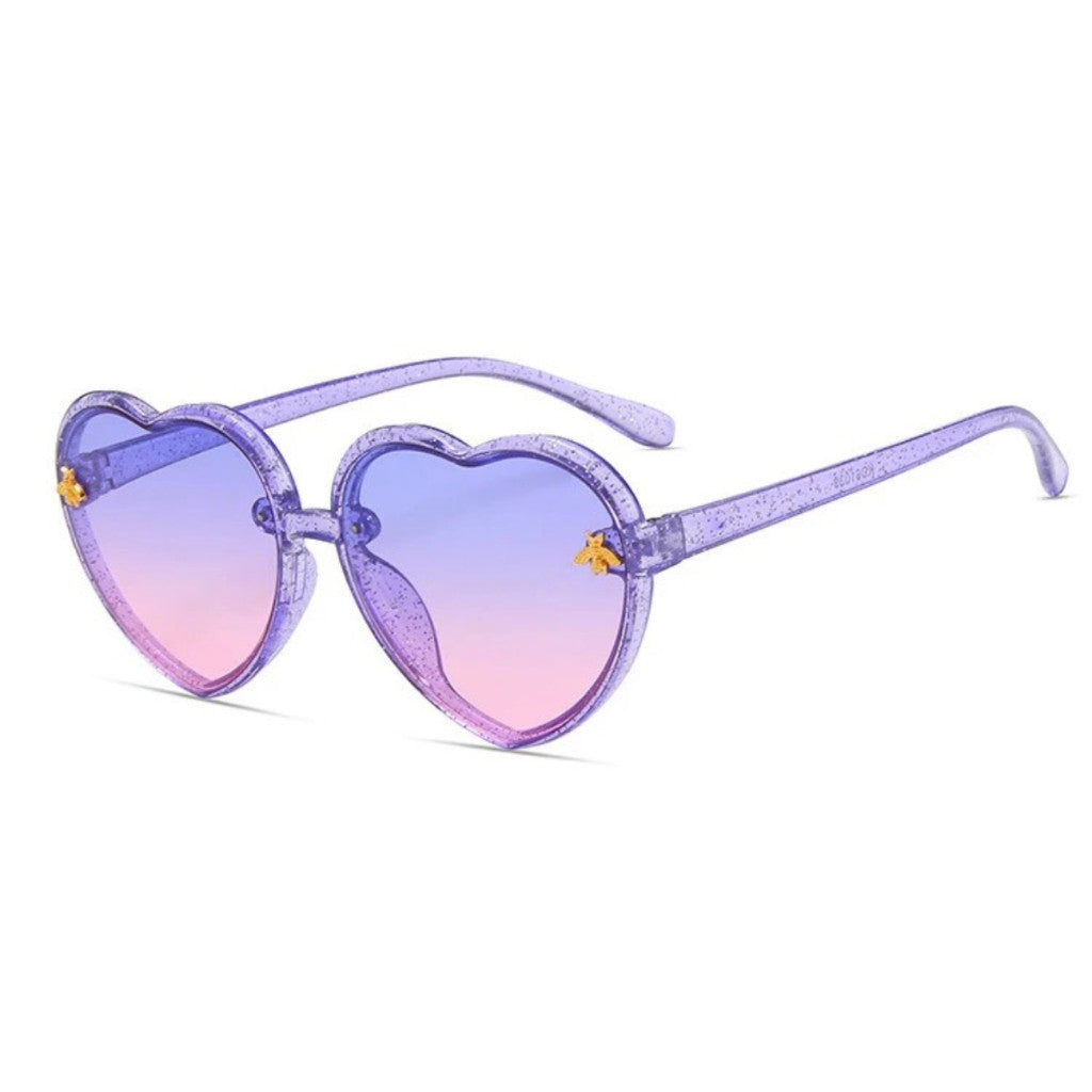 Óculos de Sol Infantil Coração Brilho Menina - Kaype Store