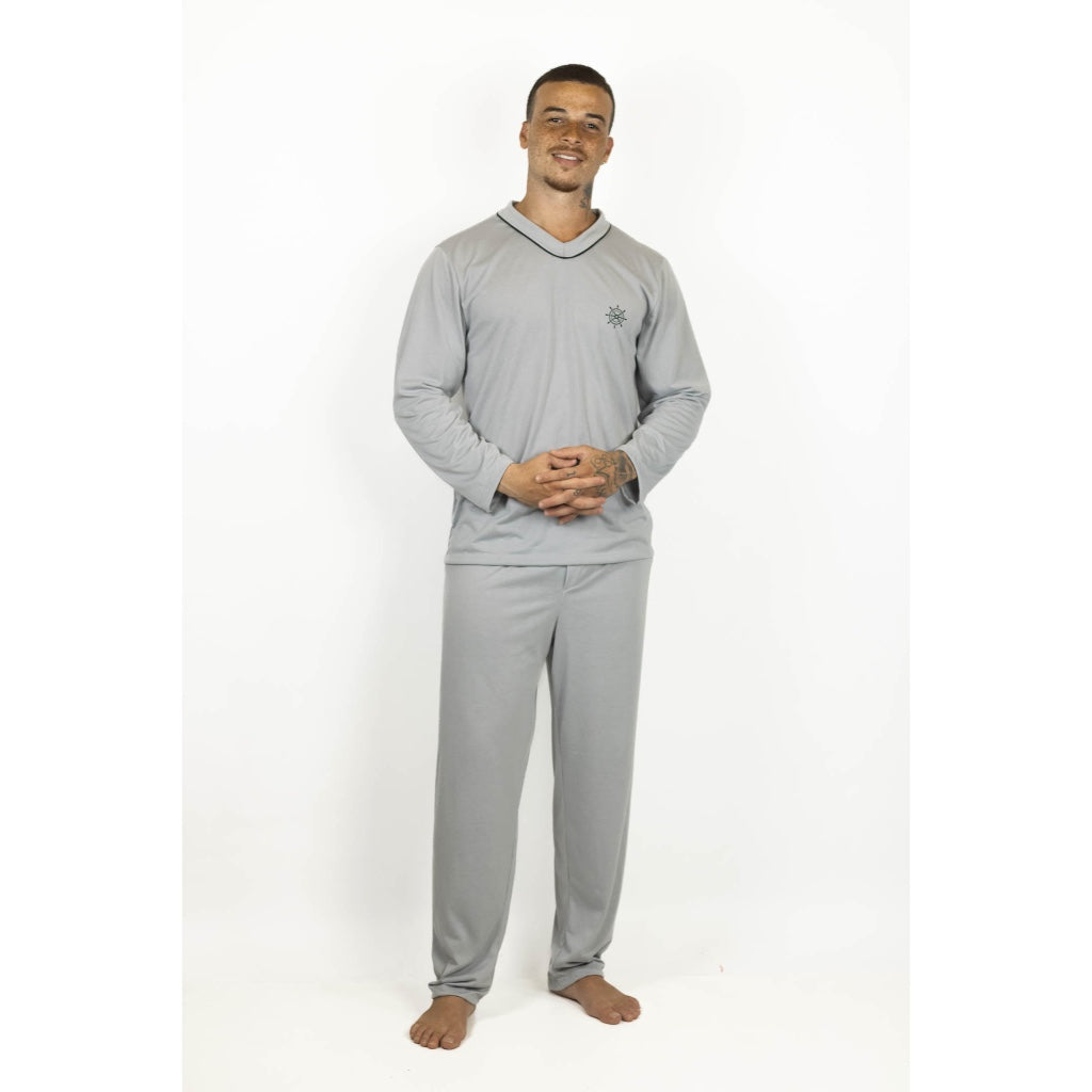 Kit 2 Pijama Longo Masculino Adulto - Pijama Para Inverno e Frio