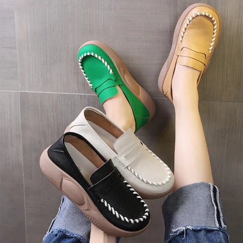 Mocassim feminino Plataforma Couro - Vanessa - Kaype Store