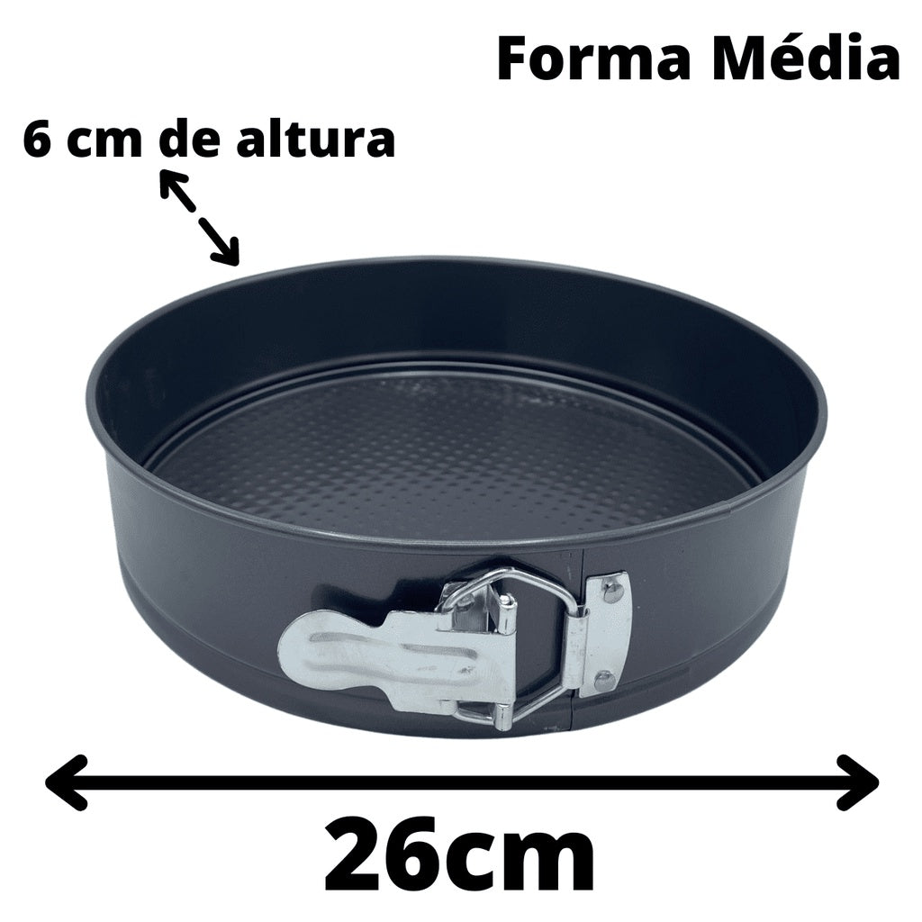 Kit 3 Formas Assadeiras Antiaderente com Fundo Removível - Kaype Store