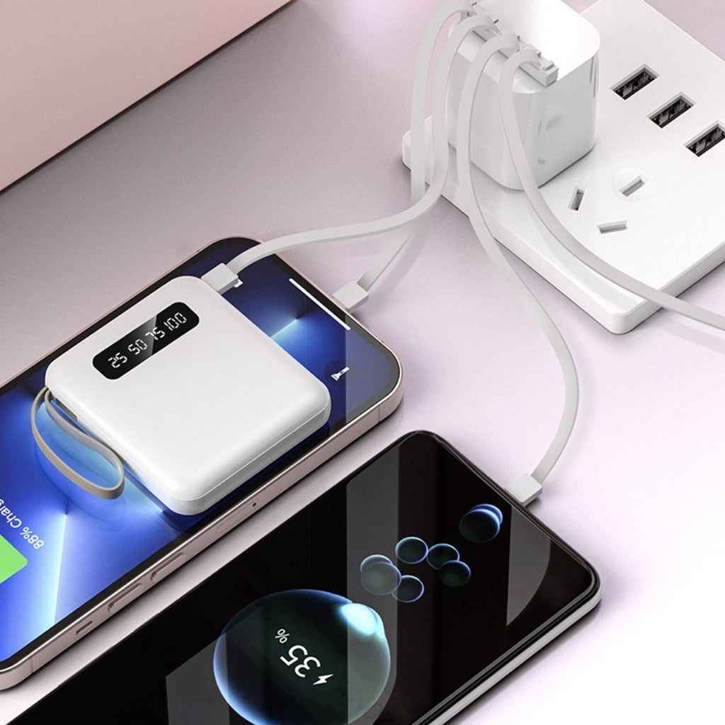 Carregador Portátil 10000mhz Universal com 4 Cabos - PowerBank com Lanterna Imbutida - Kaype Store