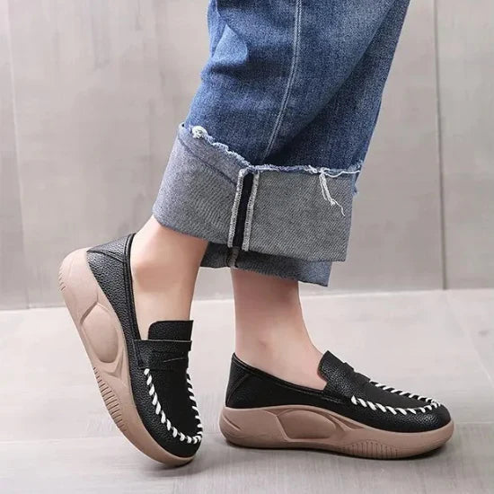 Mocassim feminino Plataforma Couro - Vanessa - Kaype Store