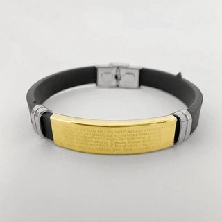 Pulseira Masculina Pai Nosso em Silicone - Estilo e Fé em um Só Acessório - Kaype Store