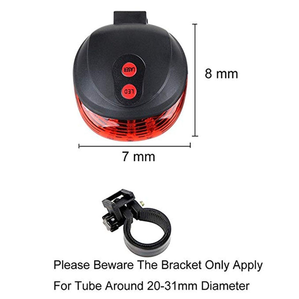 Lanterna Traseira de Bicicleta com LED e Laser - A Prova Dágua - Kaype Store