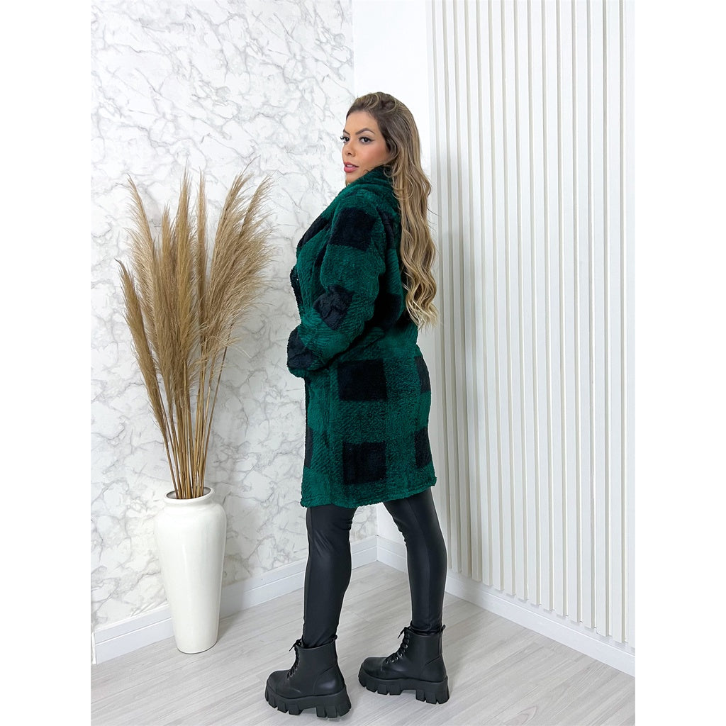 Blusa Frio Feminino Casaco Pelinho Xadrez Inverno - Kaype Store