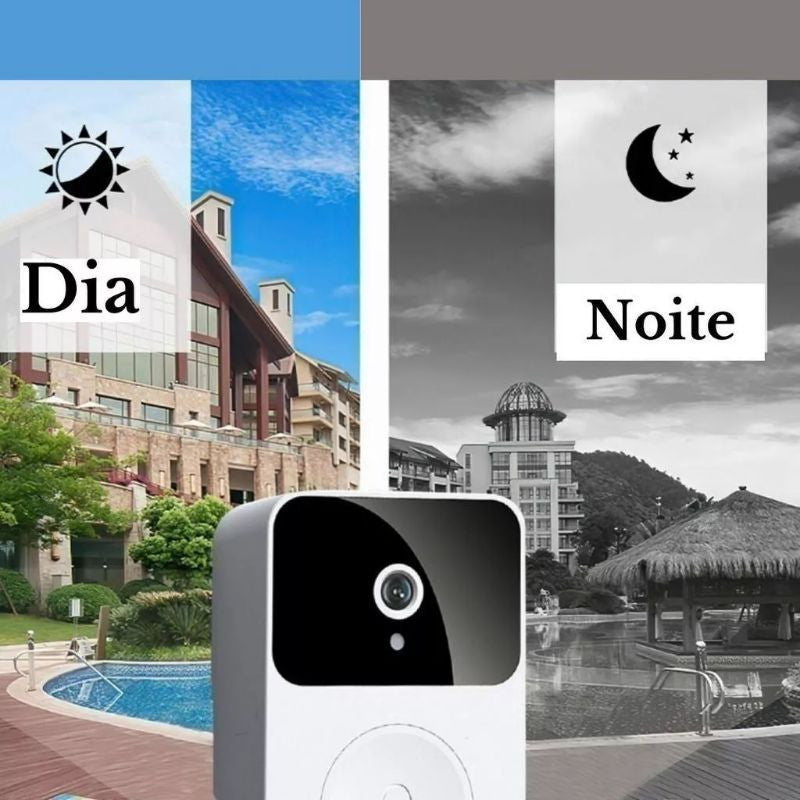Campainha Com Câmera Vídeo Porteiro Sem Fio Wi-Fi HD Inteligente Smart Home - Kaype Store