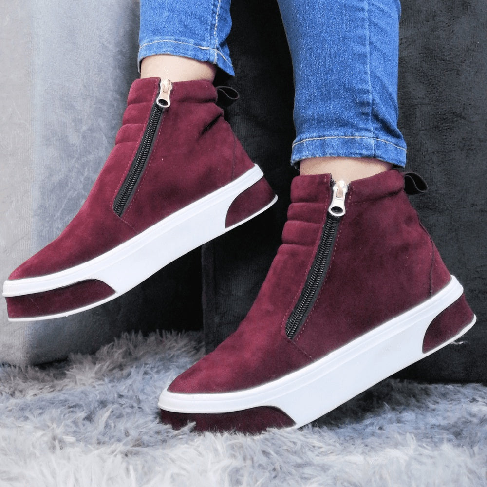 Tênis Feminino Botinha em Camurça Leve 203-GG - Kaype Store