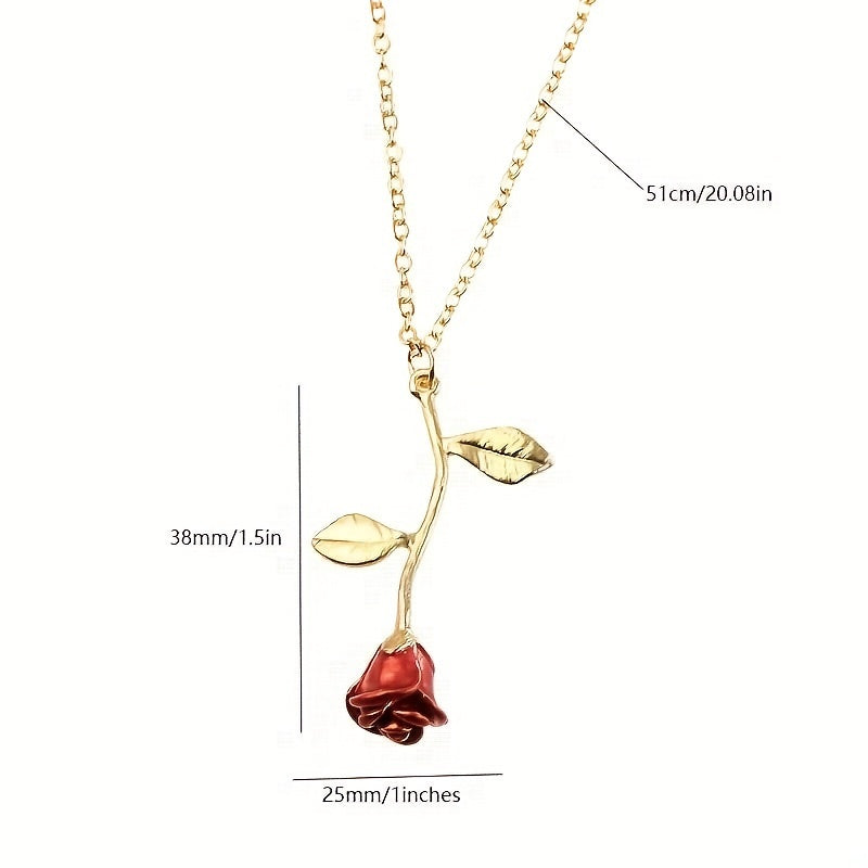 Colar com Pingente de Rosa Vermelha - Compre 1 Leve 2 - Kaype Store