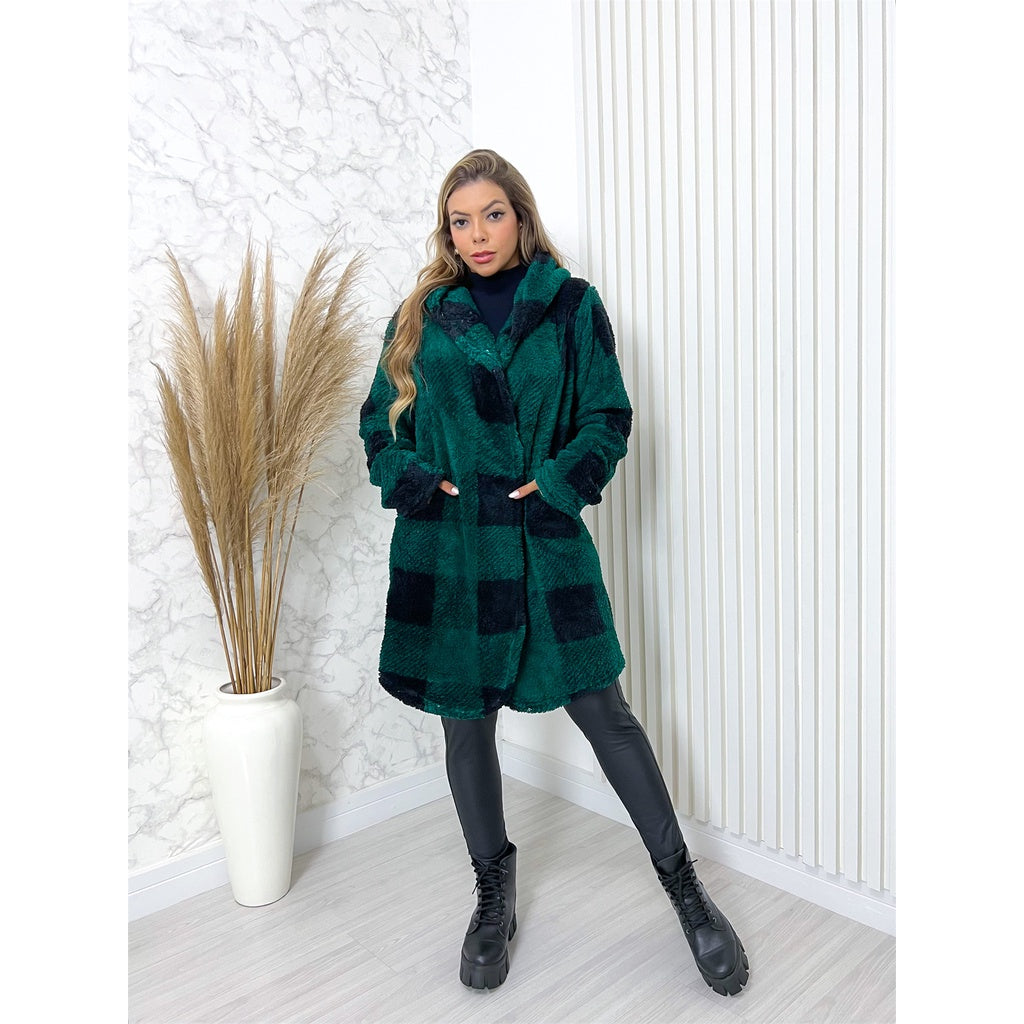 Blusa Frio Feminino Casaco Pelinho Xadrez Inverno - Kaype Store