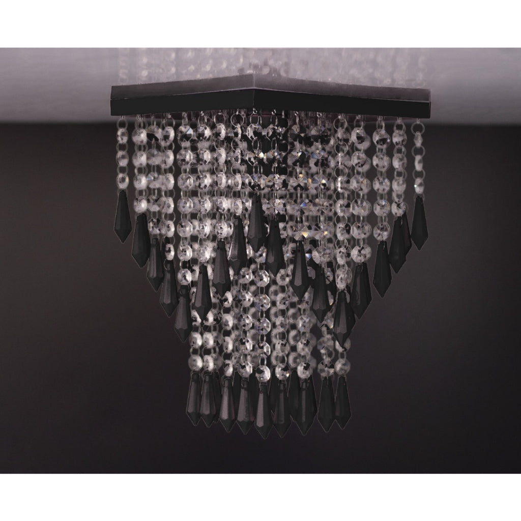 Lustre de Cristal Acrílico com Base Prata 20x20 - Elegância Iluminada - Kaype Store