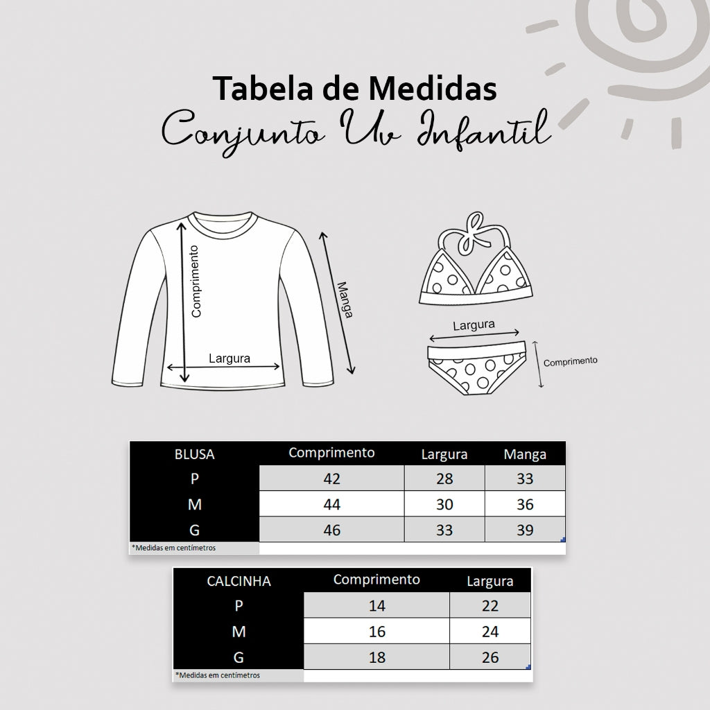 Biquíni Maio Infantil Feminino Completo + Camisa com Proteção Solar - Kaype Store