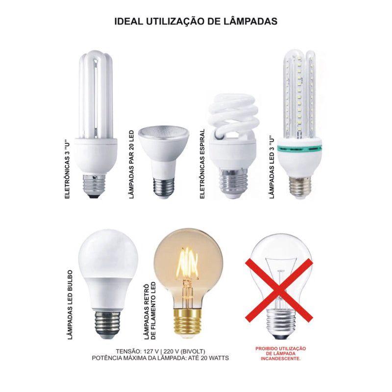 SPOT TRILHO 3 LAMPADAS DIRECIONAVEIS DE PLASTICO - Kaype Store
