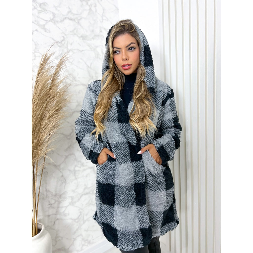 Blusa Frio Feminino Casaco Pelinho Xadrez Inverno - Kaype Store
