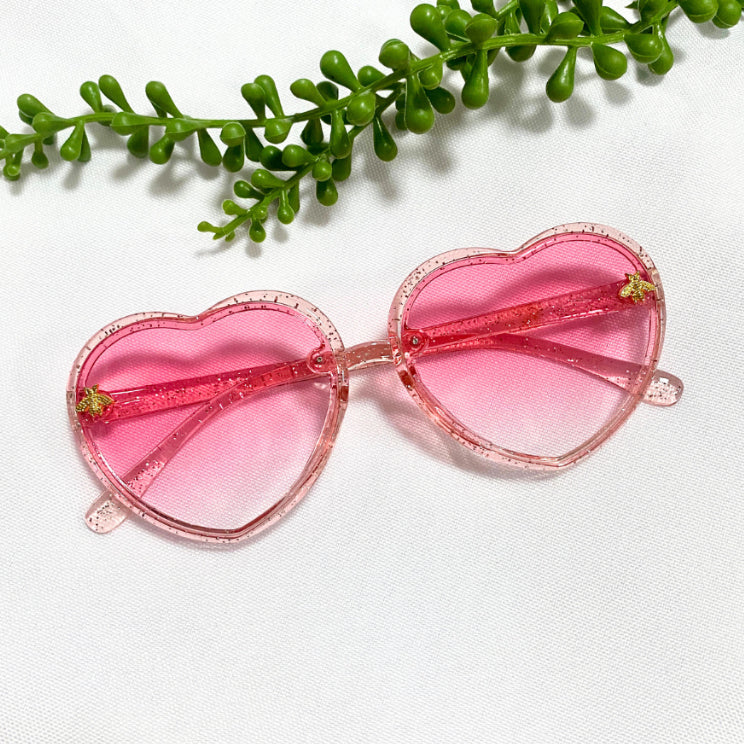 Óculos de Sol Infantil Coração Brilho Menina - Kaype Store