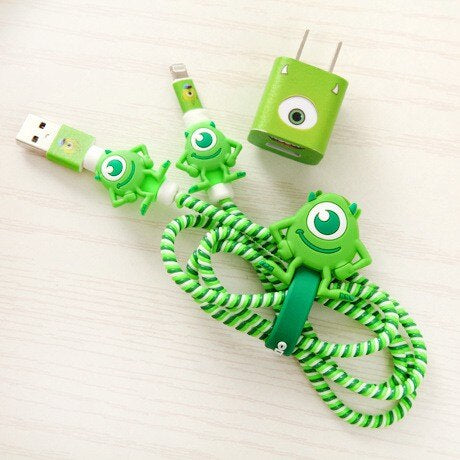 Conjunto Protetor De Cabo De Desenho Animado Compatível Com Carregador iPhone - Kaype Store