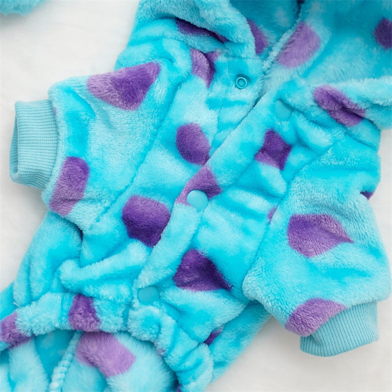 Roupa para Gato e Cachorro de Inverno - Dinossauro Azul - Kaype Store