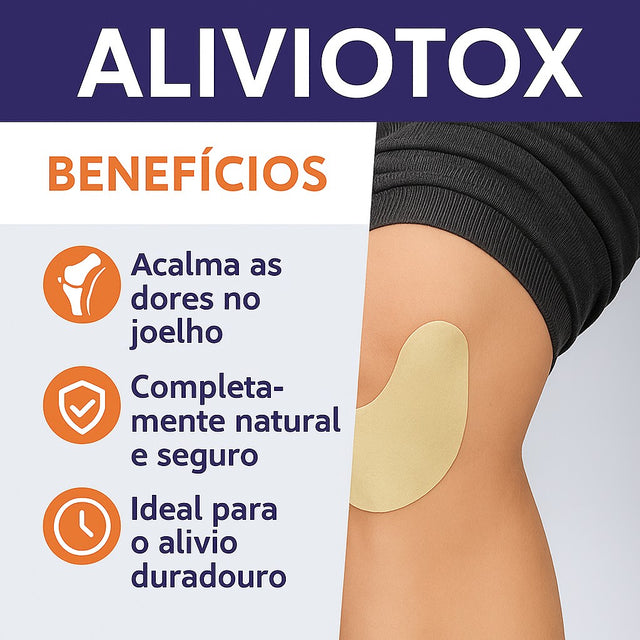 AlivioTox Original – Adesivo Anti-inflamatório para Joelho Sem Analgésico