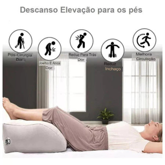 Almofada Inflável para Elevação de Pés e Pernas – Descanso e Conforto Ergonômico | Kaype Store