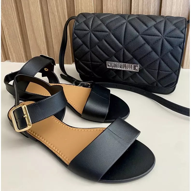 Sandália Rasteira e Bolsa Kit - Kaype Store