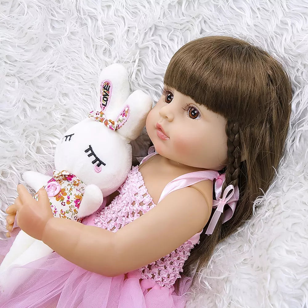 Boneca Bebê Reborn Brastoy + Urso de Pelúcia Feito a Mão - Kaype Store