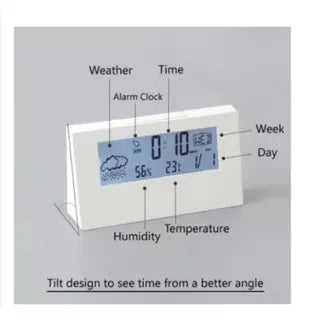 Relógio Digital de mesa Multifuncional Lcd Com Temperatura E Umidade - Kaype Store