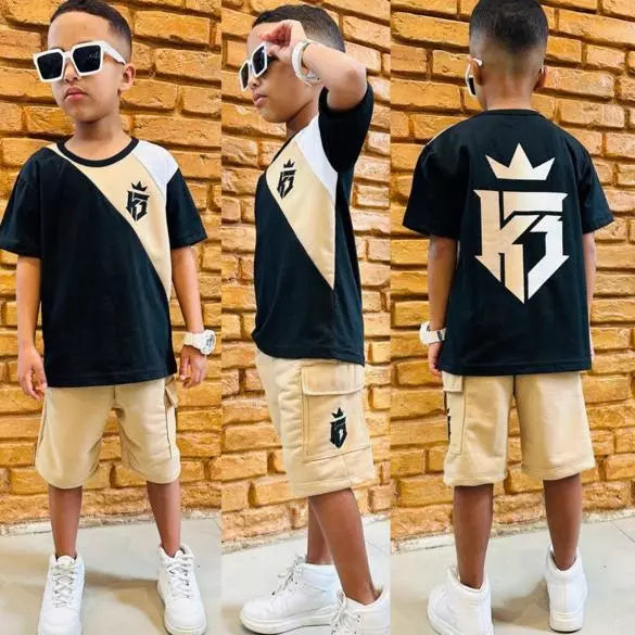 Conjunto Infantil Masculino Shorts e Camiseta: Estilo e Conforto para os Pequenos - Kaype Store