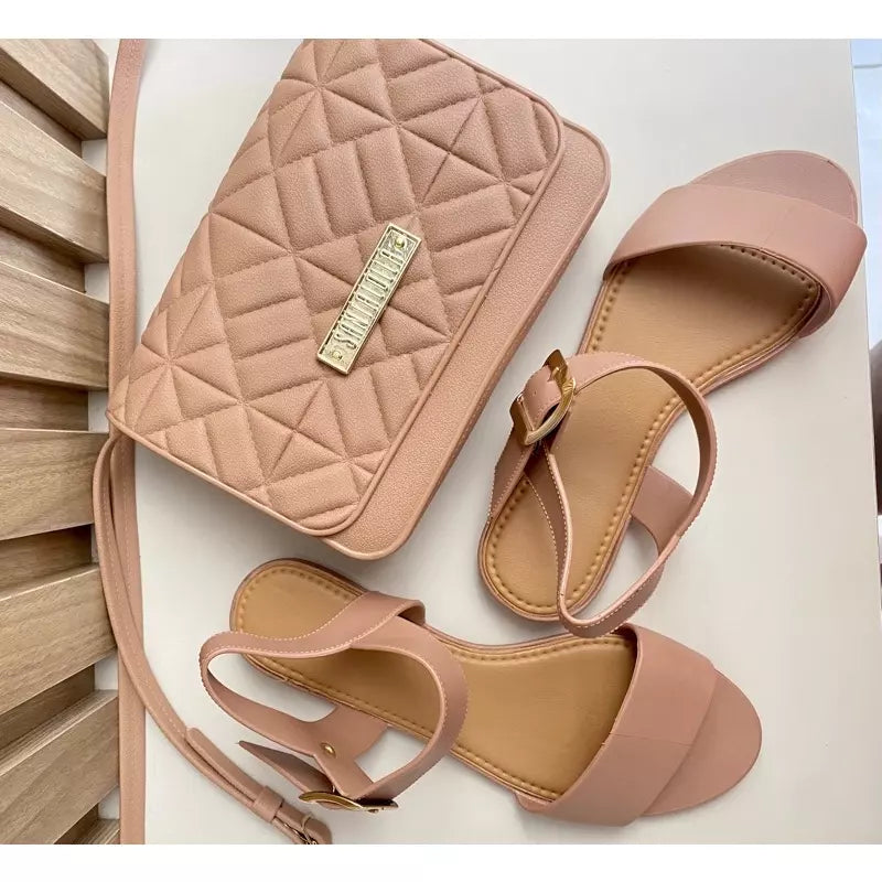 Sandália Rasteira e Bolsa Kit - Kaype Store