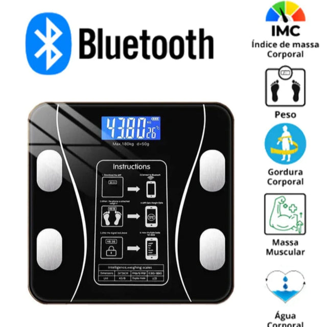 Balanca Profissional de Bioimpedancia Corporal Digital com Bluetooth Original - Kaype Store