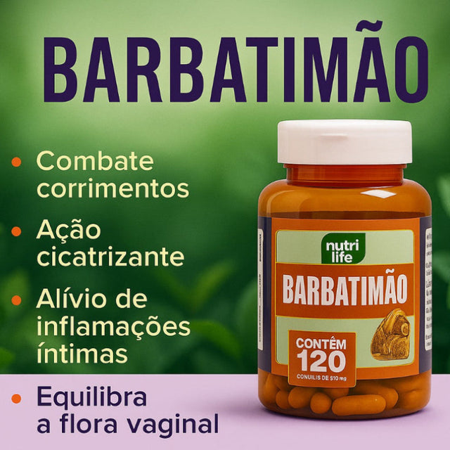 Barbatimão Original 500mg – Tratamento Natural para HPV, Corrimentos, Inflamações e Saúde Íntima